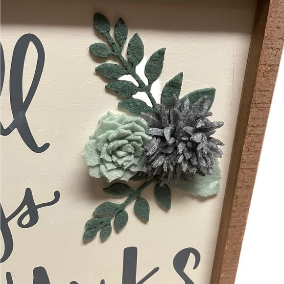 Give Thanks Motivational Sign Thanksgiving Christmas Holiday Decor Wall Art NWT - Picture 4 of 6